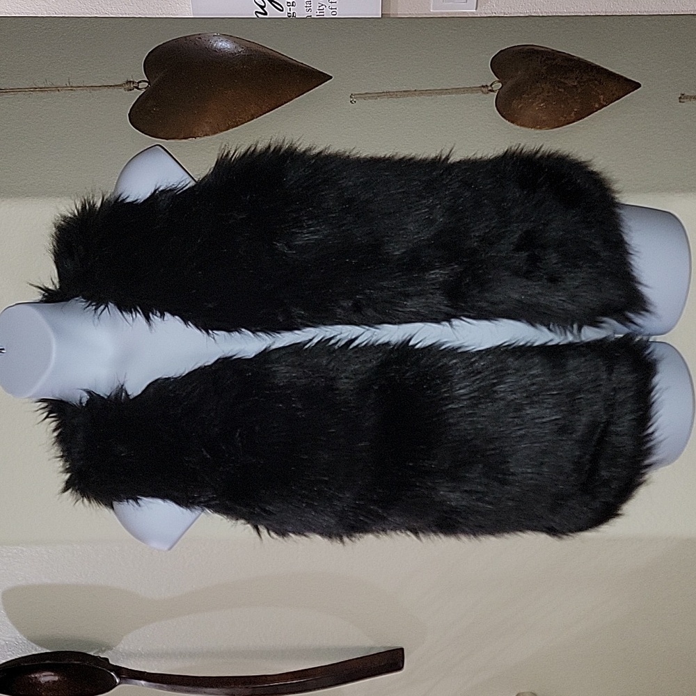 Faux Fur Vest Black Size S